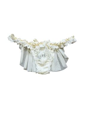Hanky Panky Bridal Collection Thong Panties Ruffle Veil Lace NWT